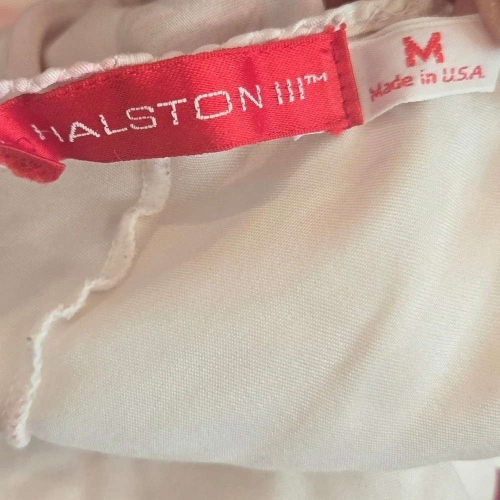 Vintage Halston Slip Dress Lingerie Floral Satin Grandma Cottage Feminine Medium